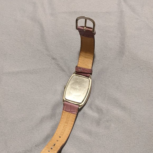 Retro Quartz Birthstone Watch Leather Band Black Pink Red Purple Yellow Blue - Picture 11 of 14